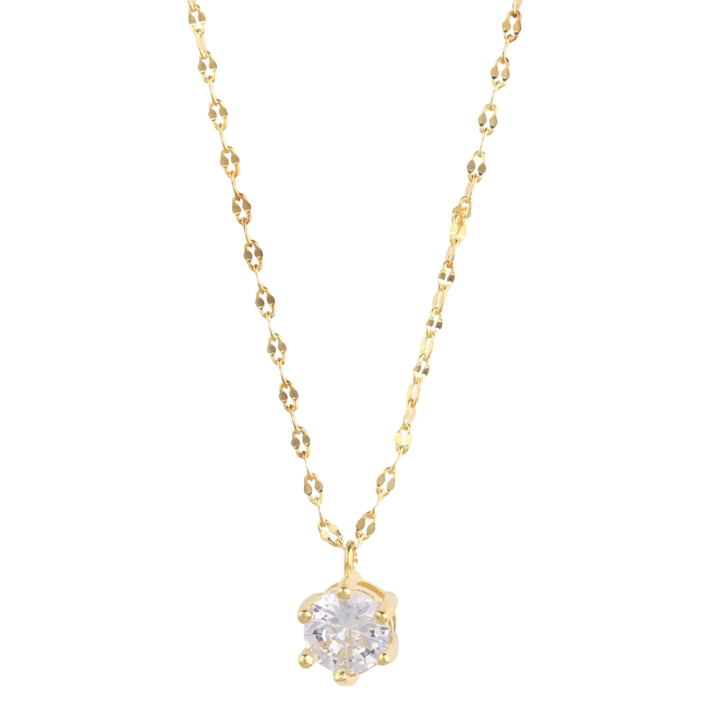 14K Gold Plated Solitaire Necklace - True Nova Jewelry Co.