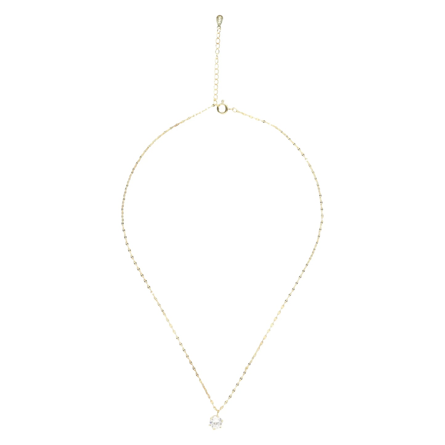 14K Gold Plated Solitaire Necklace - True Nova Jewelry Co.