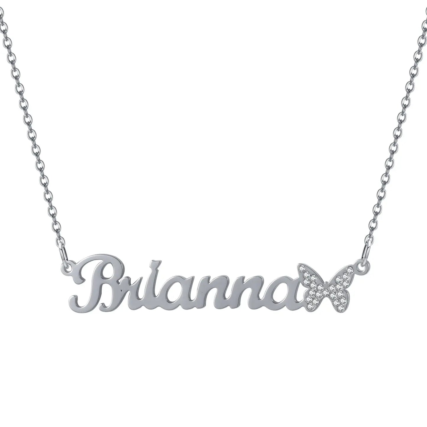 Custom Name Necklace With Butterfly - True Nova Jewelry Co.