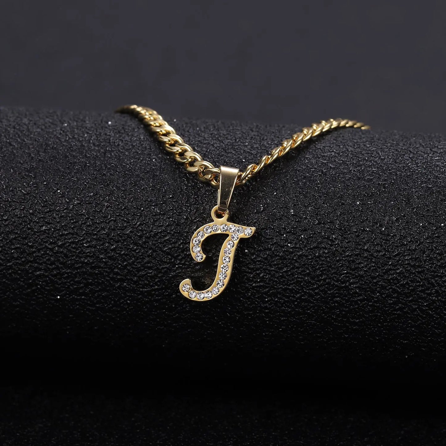 Diamond Letter Necklace - True Nova Jewelry Co.